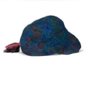 Angora Wool Women's Cap‎ Hat with Ponytail Hole Colorful Warm Handmade Soft Fuzz